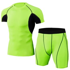 2 Pcs Men Fitness Running Sportswear Set