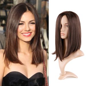 Women Elegant Middle Length Straight Synthetic Wigs