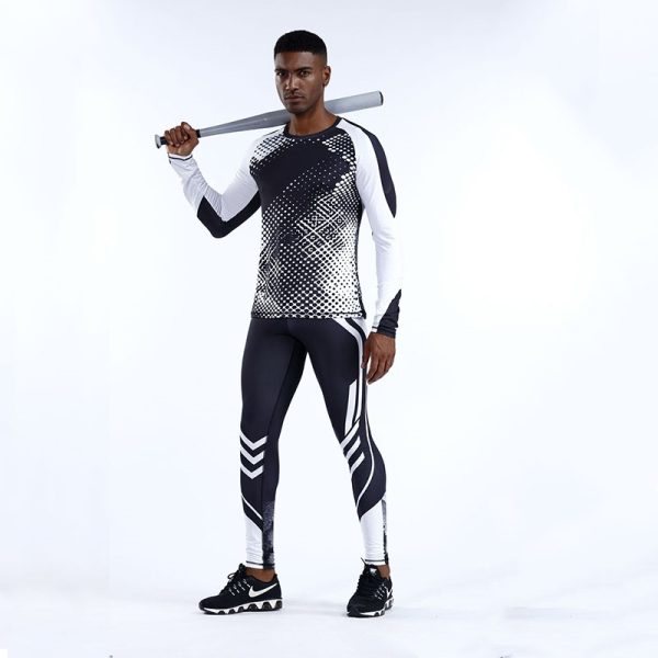 S-3xl Men Outdoor Fitness Printed Sports Set