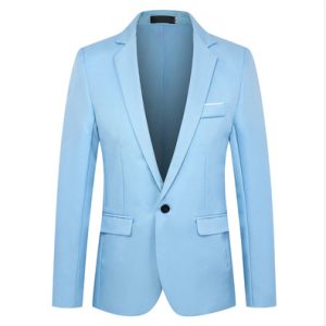 Men Plus Size Casual Long Sleeve Solid Color Pocket Design Suit Coat