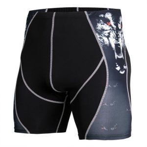 Men Fashion Tight Quick-Drying Printed Breathable Shorts