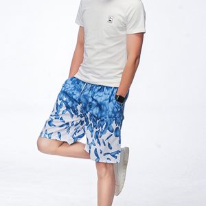 Man's New Arrival Quick Dry Feather Printed Casual Swimming Shorts