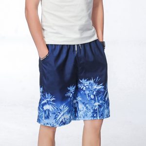Man's New Arrival Quick Dry Coconut Tree Printed Swimming Shorts