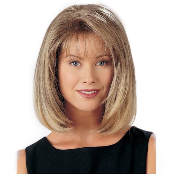 Women Unique Slightly Curly Short Length Fiber Hair Wig