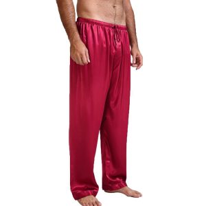 S-4XL Solid Color Lace-Up Sleeping Pants