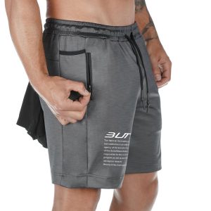 M-5XL Men Casual Letters Print Quick-Dry Drawstring Sports Shorts