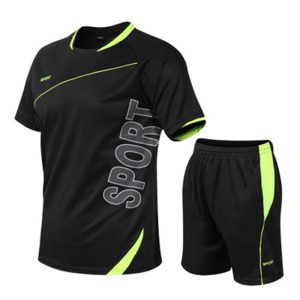 M-5XL Men Fashion Letter Print Short-Sleeve Tee Top And Shorts Sports Quick Dry Two-Piece Set
