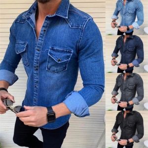 M-3XL Men Casual Solid Color Single-Breasted Long Sleeve Jacket