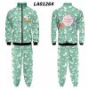 Men Easter Plus Size Casual Long Sleeve Stand Collar Graphic Printed Zipper Sweatshirt And Drawstring Waist Jogger Pants Two-Piece Set