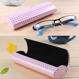 Simple Solid Color Rhombus Printed Magnetic Closed Design Glasses Case