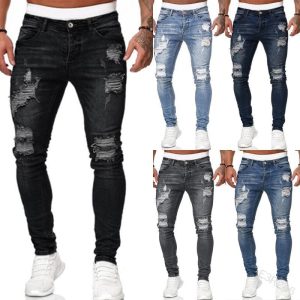 Men Casual Slim Ripped Jeans