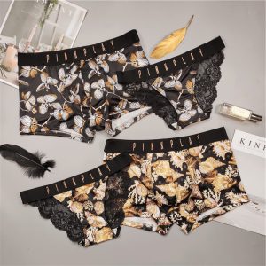 Men And Women Underwear Sexy Lace Panties Women Low Waist Printing Briefs Male Comfort Boxers Fashion Lovers Panties