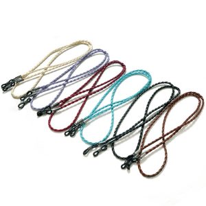 Fashion Solid Color Pu Twisted Glasses Lanyard