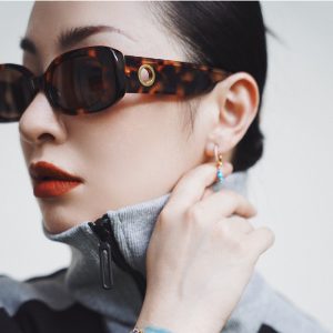 Women Small Frame Square Leopard Sunglasses