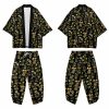 Men Easter Plus Size Casual Short Sleeve Graphic Printed Loose Shirt And Drawstring Waist Pants Two-Piece Set
