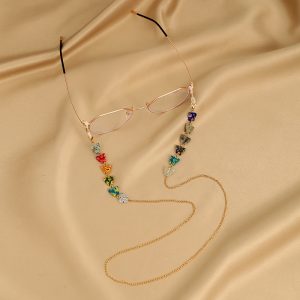 Fashion Multicolor Butterfly Sunglasses Chain And Mask Bead Chain