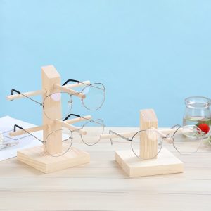 Simple Solid Wood Decorative Glasses Display Stand
