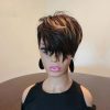 Women'S Short Hair Oblique Bangs Dyeing Mechanism Chemical Fiber Wig Headgear