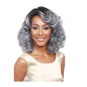 New Fashion Black To Grey Color Short Curly Women Party Wigs