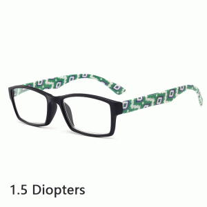New Arrival Older Person High Quality Resin Squre Shape Frame Floral Pattern Reading Glasses