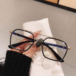 Fashion Geometric Shape Frame With Anti-Blue Light Lens Glasses