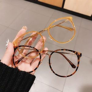 Fashion Oval Shape Frame With Plano Lens Glasses