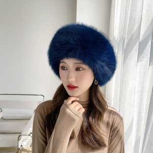 Women Fashion Warm Imitation Fur Plush Bucket Hat