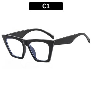 Fashion Cat Eye Frame Color Block Blue Light Blocking Glasses
