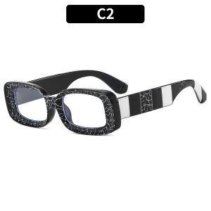 Fashion Square Frame Anti-Blue Light Colorblock Glasses