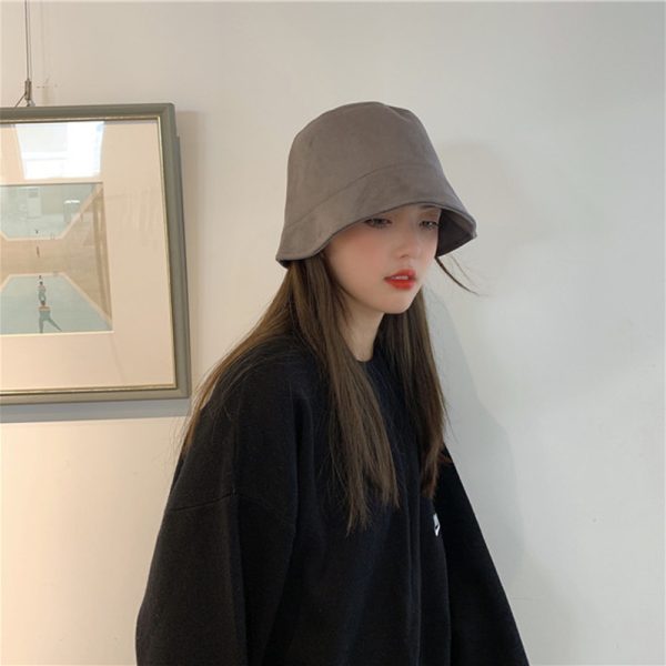 Women Fashion Fleece Solid Color Fisherman Hat