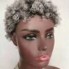 Women'S African Short Curly Hair Rose Mesh Chemical Fiber Wig Head Cover