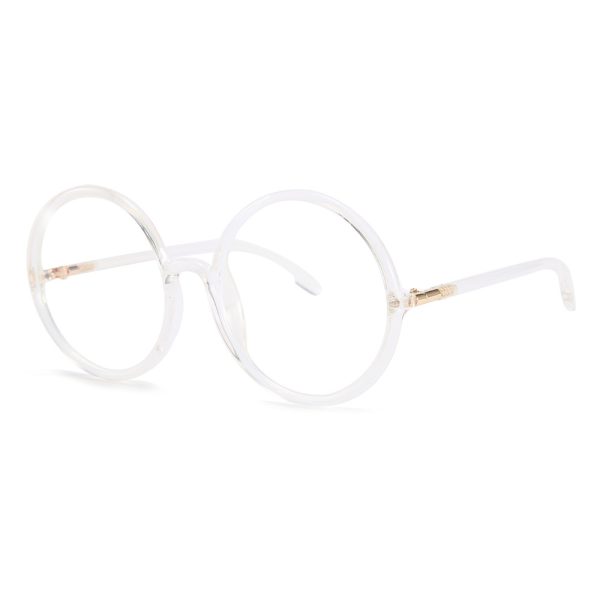 Unisex Fashion Round Tr90 Frame Anti-Blue Light Flat Mirror