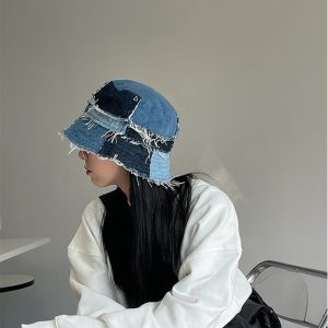 Women Fashion Simple Denim Blue Casual Hat