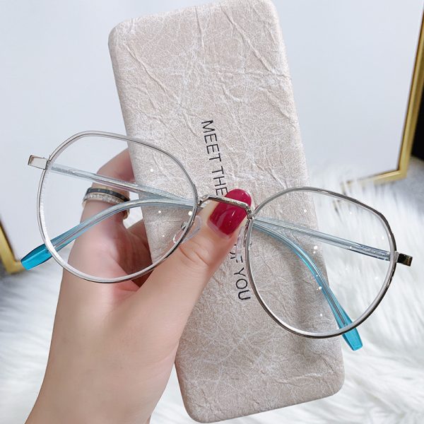 Unisex Fashion Polygonal Anti Blue Light Glasses Gold Frame Glasses