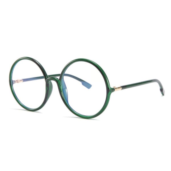 Unisex Fashion Round Tr90 Frame Anti-Blue Light Flat Mirror