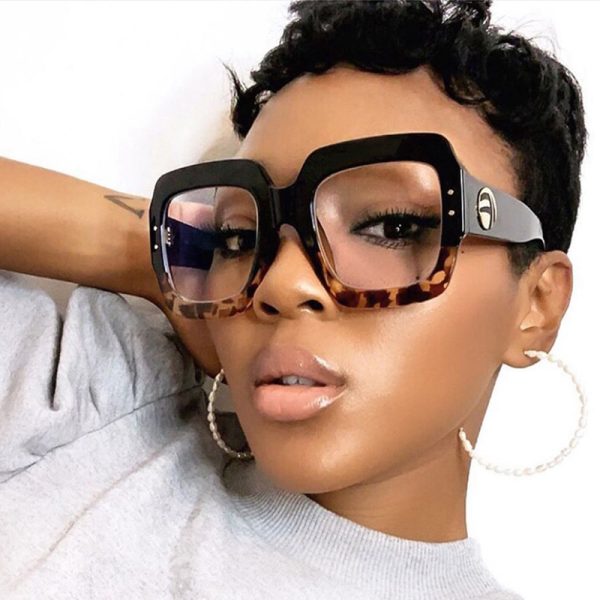 Unisex Fashion Square Large Frame Anti-Blue Light Glasses