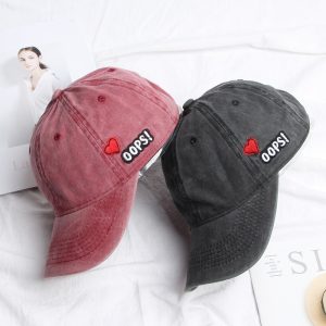 Couple Fashion Retro Love Heart Embroidery Baseball Hat