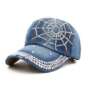 Women'S Fashion Diamond Spider Web Handmade Diamond Cap