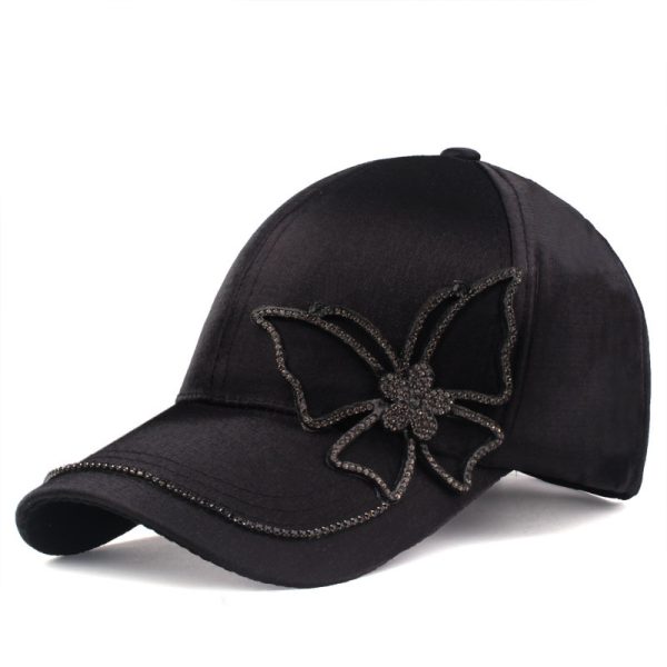 Women'S Fashion Diamond Shiny Butterfly Sunshade Sunscreen Cap