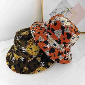 Trendy Cat Pattern Leopard Design Bucket Hat