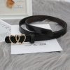 Women'S Fashion Casual Double Heart Buckle Thin Belt