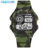 Men Sporty Camouflage Square Dial Digital Watch