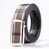 Men Fashion Plaid Casual Leather Pin Buckle Belt