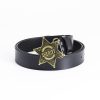 Men Fashion Retro Star Cowhide Leather Belt