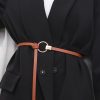 Women'S Fashion Black Knotted Small Belt Shirt Dress Decoration