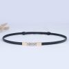 Women'S Fashion Simple Dress Decorated Black Rhinestone Buckle Belt