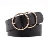 Women'S Casual Fashion Double Round Buckle Pin Buckle Belt