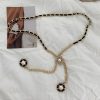 Women Fashion Simple Metal Chain Pearl Belt