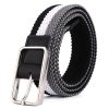 Unisex Casual Fashion Alloy Pin Buckle Personality Color Block Elastic Canvas Belt