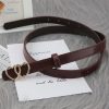 Women'S Fashion Casual Double Heart Buckle Thin Belt